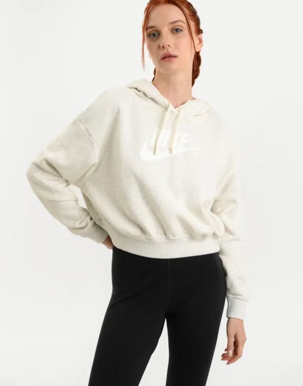 Nike Fleece Women's Oversized Graphic Crop Hoodie Medium